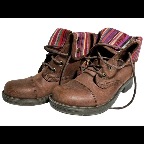 American Eagle AE Brown Lace Up Boots Multicolor Sz 7.5 - Picture 2 of 8